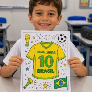 Atividade de Colorir Tema Copa para Imprimir